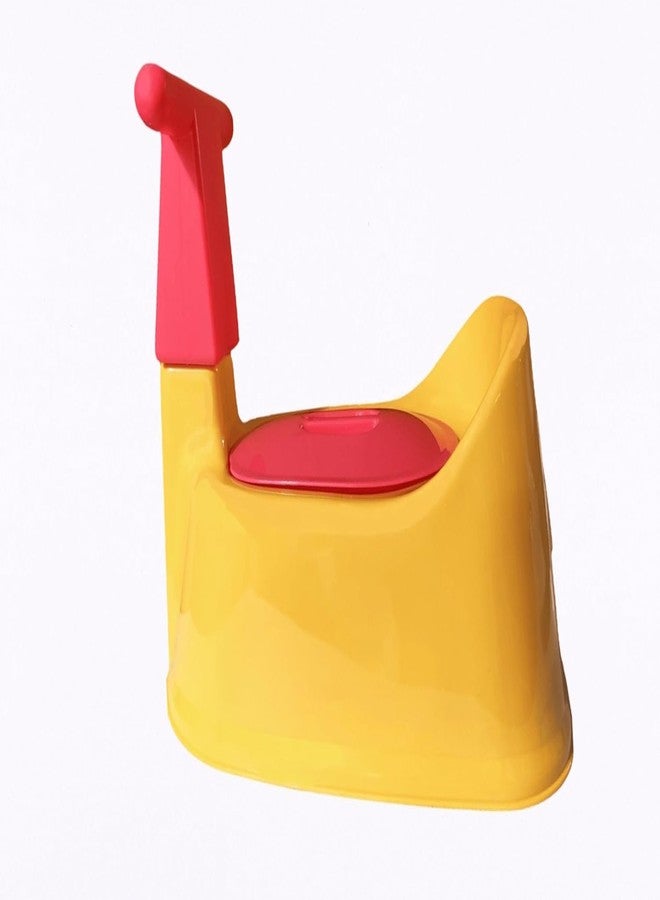 c s m CSM Baby Potty Training Toilet Seat with Lid, Round Shape, Modern Style, Pink and Yellow, 38 x 26 cm - Image 2
