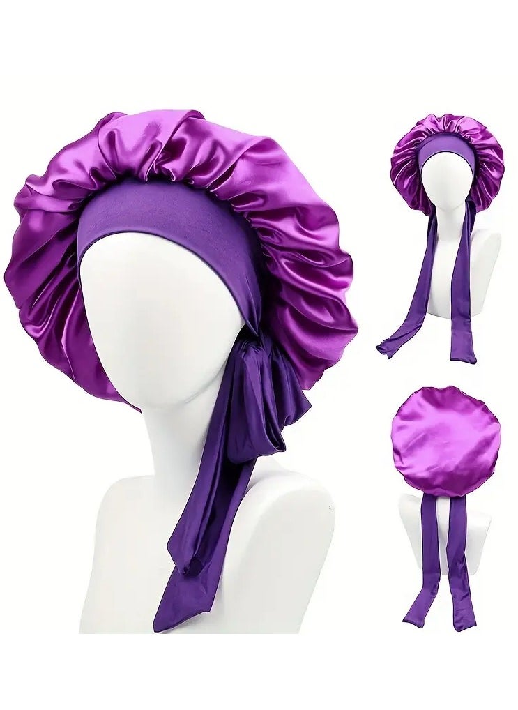 LANGMANNI - Luxurious Satin Bonnet for Sleeping - Reusable Hair Care Wrap Cap for Women - Image 1