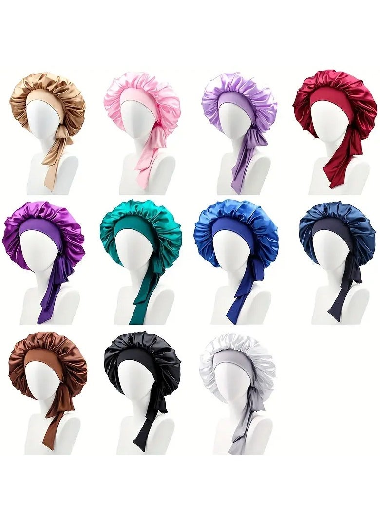 LANGMANNI - Luxurious Satin Bonnet for Sleeping - Reusable Hair Care Wrap Cap for Women - Image 1