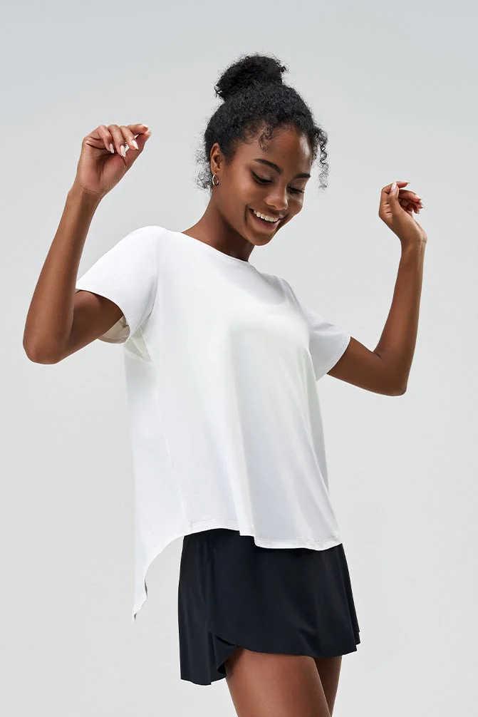 SVL Women's T-shirt with Half Slit Back - White - SVL