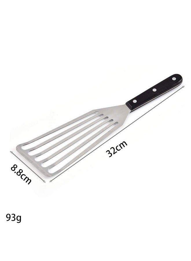 P-Plus International Fish Spatula 2-Piece Stainless Steel Fish Slice Flexible Fish Turner, 12.5" Long Slotted Spatula for Turning & Flipping Big + Small - Image 2