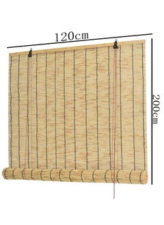 HOME TASTE TOMSUN Natural Bamboo Blinds Roller Sun Shade With Accessories 120 X 200 Cm Outdoor UV Protection Breathable Roman Window Covering  - Image 2