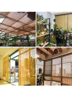 HOME TASTE TOMSUN Natural Bamboo Blinds Roller Sun Shade With Accessories 120 X 200 Cm Outdoor UV Protection Breathable Roman Window Covering  - Image 5