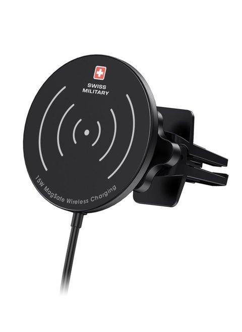 MagSafe Wireless Vent Mount Universal Charger, 15W Charging, Magnetic Positioning for Accurate Placement, One-Hand Operation, Compatible with Magsafe for iPhone 12/13/14 Models