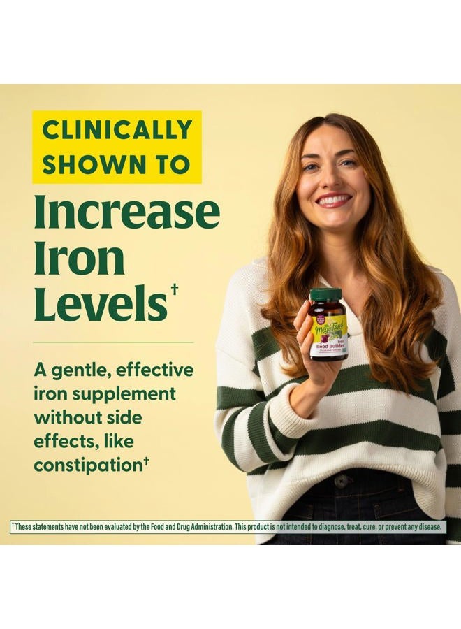MegaFood Blood Builder - Iron Supplement Clinically Shown to Increase Iron Levels without Side Effects - Iron Supplement for Women with Vitamin C, Vitamin B12 and Folic Acid - Vegan - 60 Tabs  - Image 3