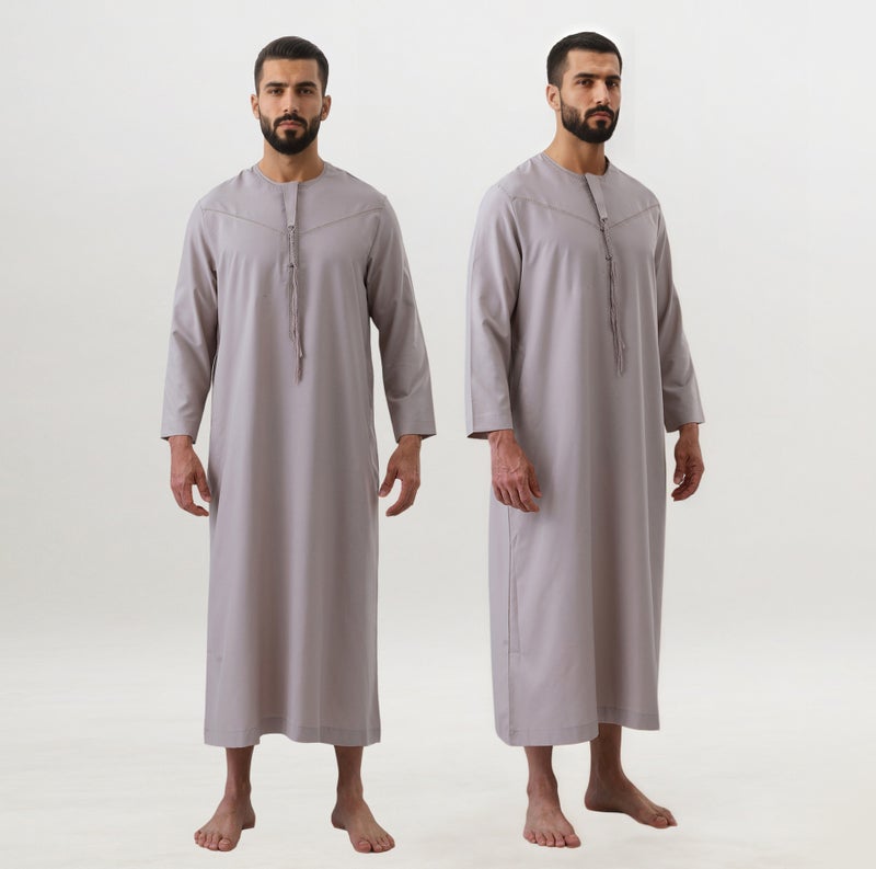 ثوب رجالي كاجوال من أبريكوت، بذلة طويلة الأكمام للارتداء الخارجي - Image 1