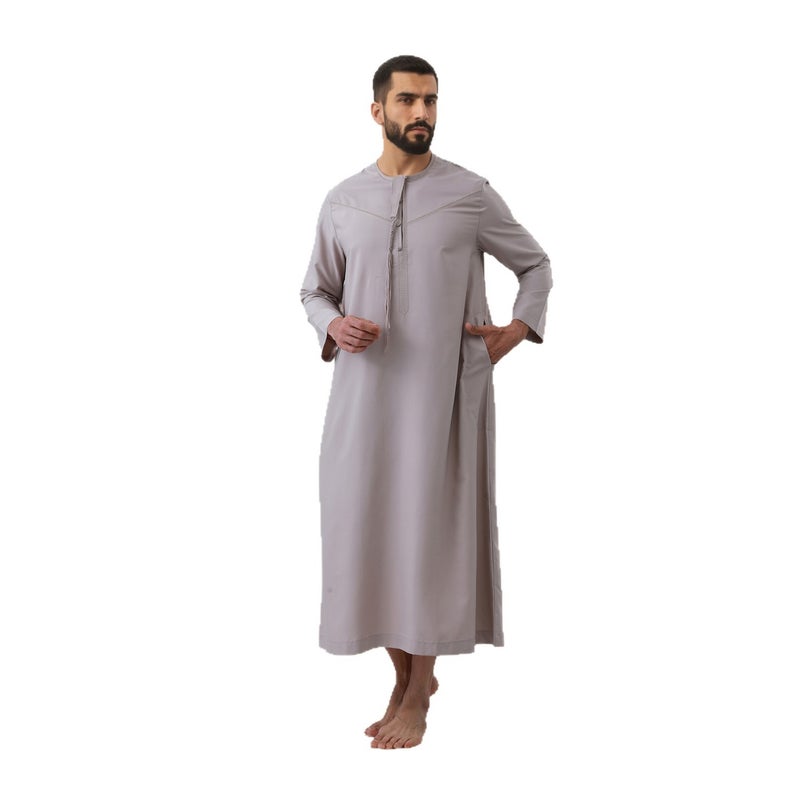 ثوب رجالي كاجوال من أبريكوت، بذلة طويلة الأكمام للارتداء الخارجي - Image 5