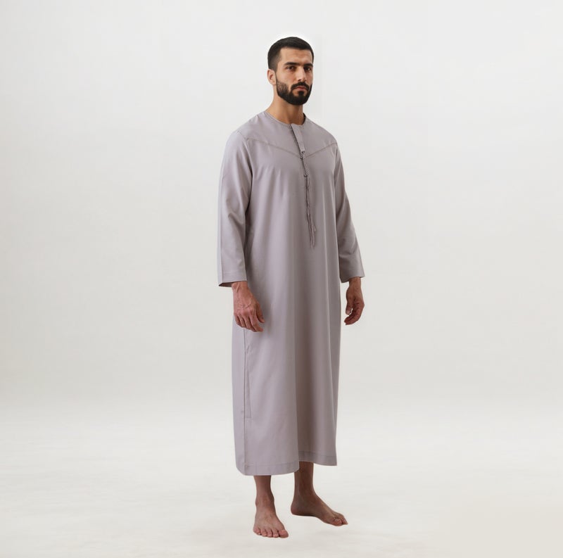 ثوب رجالي كاجوال من أبريكوت، بذلة طويلة الأكمام للارتداء الخارجي - Image 3