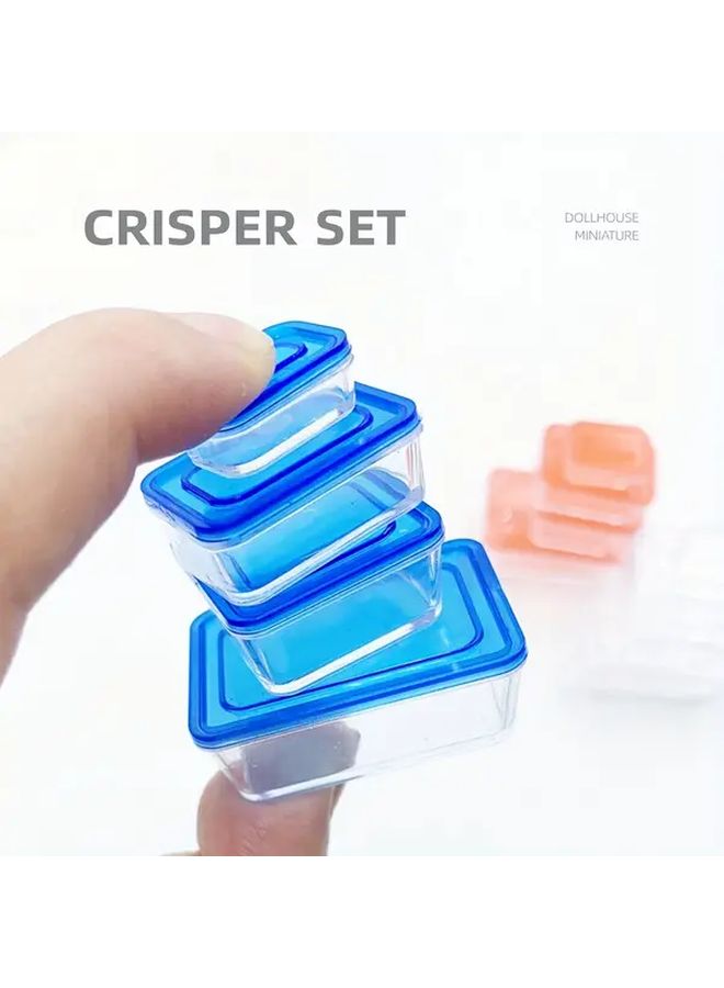 1 12 Scale Red Miniature Lunch Box Set Realistic Openable Dollhouse Kitchen Refrigerator Decoration Model - Image 2