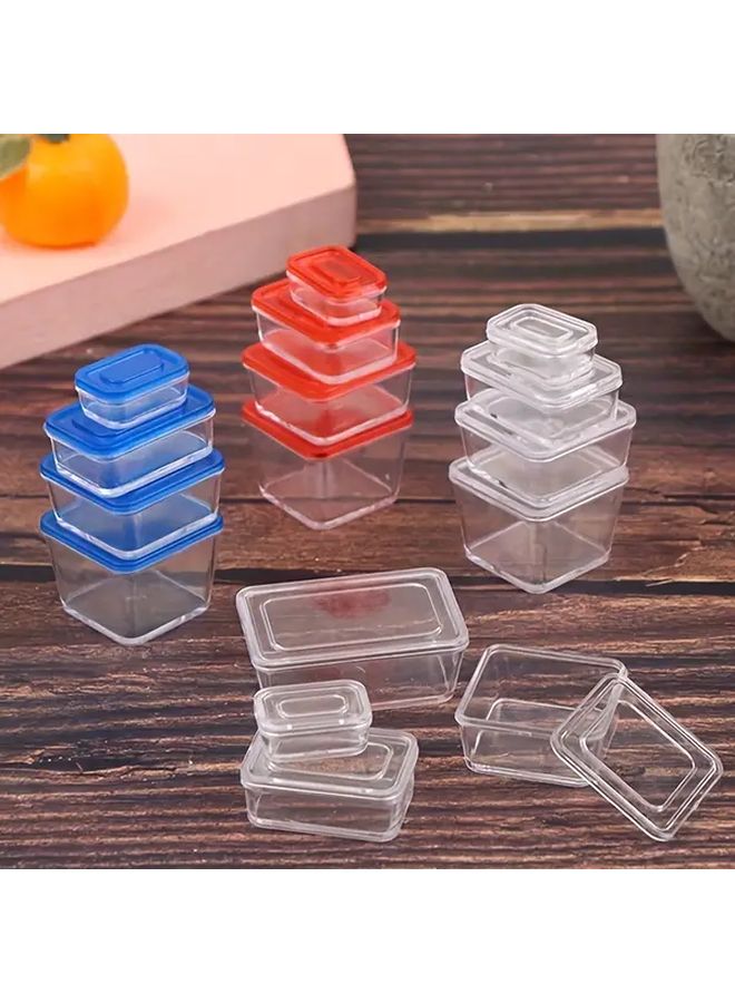 1 12 Scale Red Miniature Lunch Box Set Realistic Openable Dollhouse Kitchen Refrigerator Decoration Model - Image 1