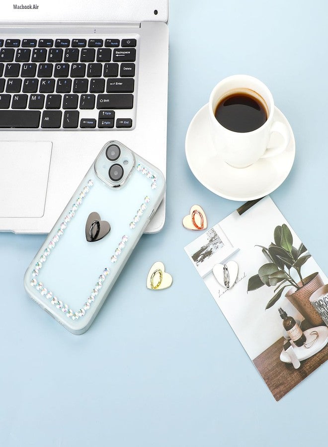 Styquenzer 8 Pcs Cell Phone Finger Ring Heart Phone Grip Metal Cell Phone Charm Finger Rings Phone Finger Grip Loop Stand Cute Cell Phone Accessories Finger Grip for DIY Phone Case Pad Tablet Supplies - Image 4