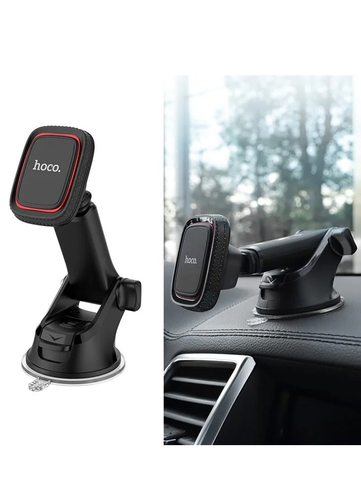 Hoco CA42 Cool Journey Dashboard Mobile Holder with Adjustable Stretch Rod | 360° Rotating Car Phone Mount for Center Console | Universal Fit for iPhone, Samsung, Xiaomi, Oppo, Huawei | Anti-Slip Grip & Strong Suction Cup – Black  - Image 1