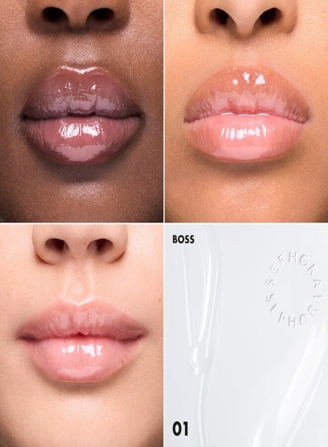 SEPHORA COLLECTION Sephora Glossed Moisturizing Lip Gloss – Glassy Shine, 01 Boss - Clear, High Shine, Hydrating & Smoothing Lip Gloss, Glittery Finish, 5 mL (0.16 oz) - Image 3