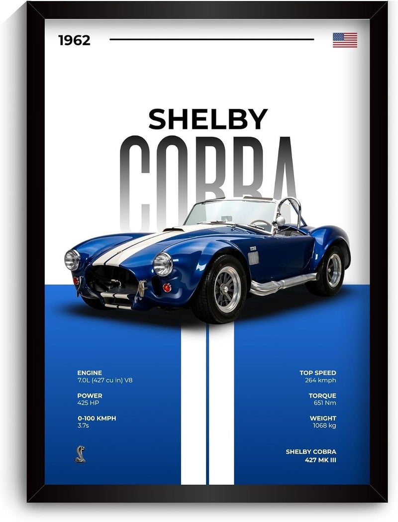 Funk You Store A4 Framed Poster for Wall (31 x 23 cm) (Shelby Cobra) - Image 1