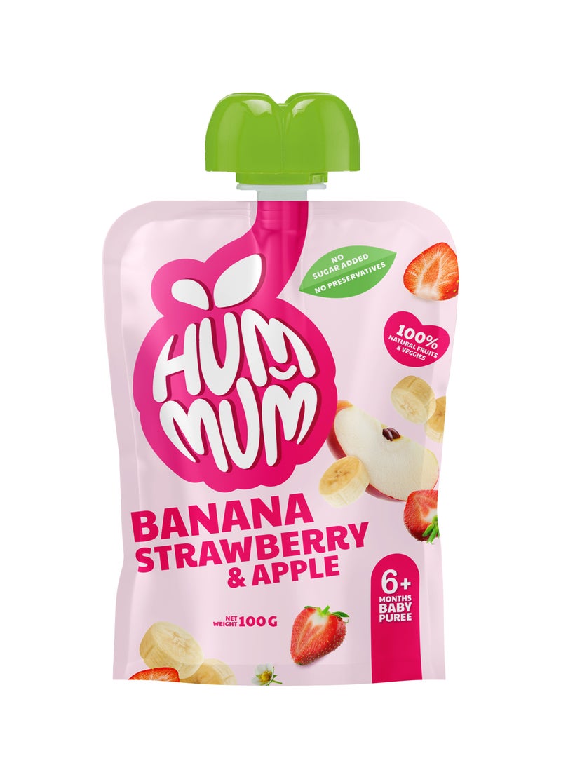 HUM MUM Strawberry Apple And Banana Puree - Image 1