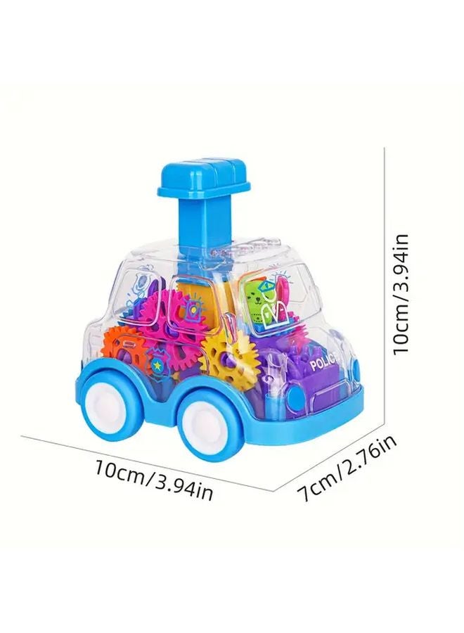 Inertia Powered Transparent Gear Race Car Durable Safe Drop Proof Toy Blue Red - Image 3
