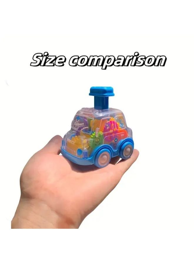 Inertia Powered Transparent Gear Race Car Durable Safe Drop Proof Toy Blue Red - Image 4