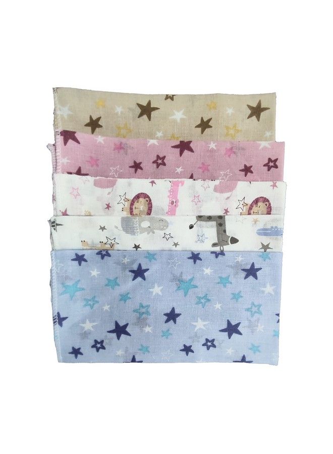 Trance Home Linen Super Soft 100% Cotton Thin Malmal Face Towels ; Reusable Hygiene Wash Cloth ; Napkin For New Babies ; Kids Hankies For Children (Small 40 X 40 Cm Animalspack Of 5 Pcs) - Image 3