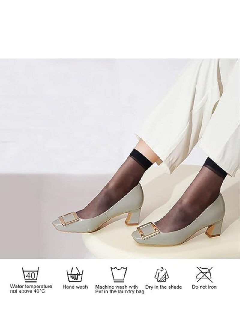 Lana A pack of 5 pairs of transparent ankle socks for women, sheer lace socks for summer and outdoor use. - Image 5