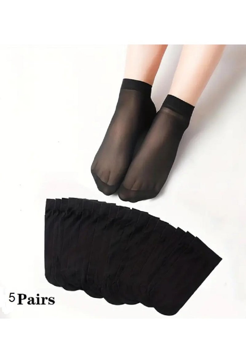 Lana A pack of 5 pairs of transparent ankle socks for women, sheer lace socks for summer and outdoor use. - Image 4