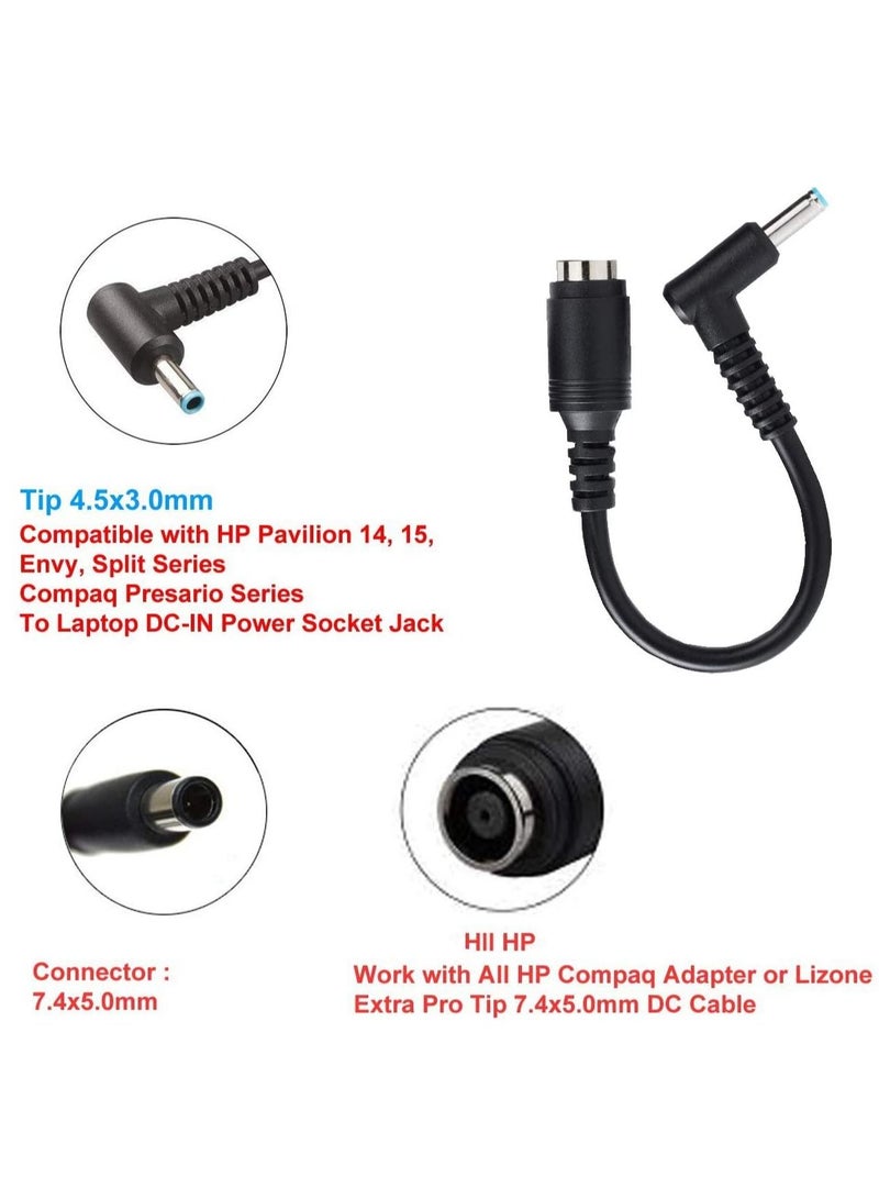 Ntech Adapter Power Supply 7.4x5.0mm to 4.5x3.0mm Tip Connector Converter for HP 1pack black - Image 2