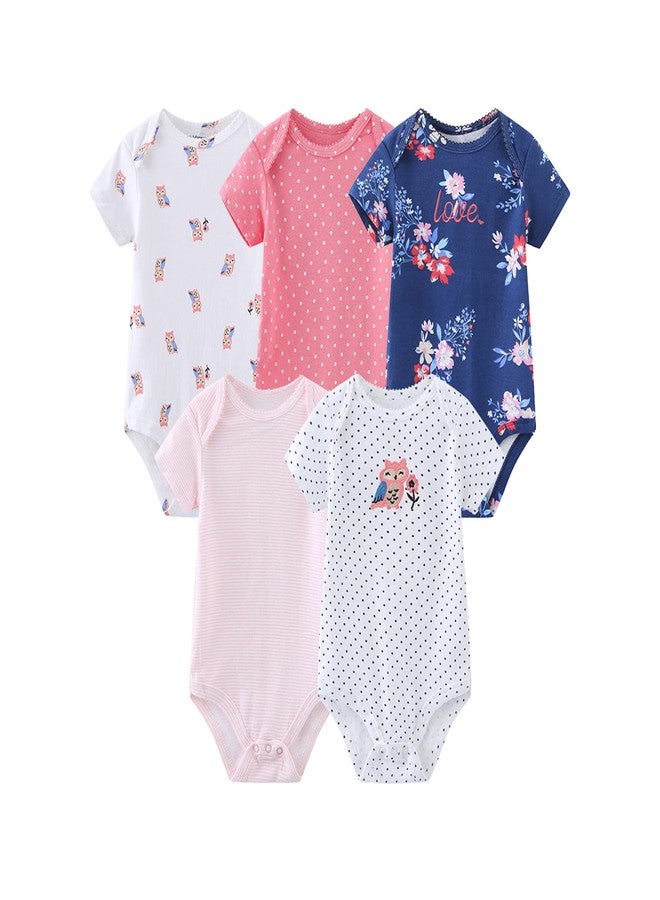 MAMIMAKA Baby Bodysuit Short Sleeve one-piece Newborn Baby Clothes for Boy and Girls, 0-3 Months - Image 1
