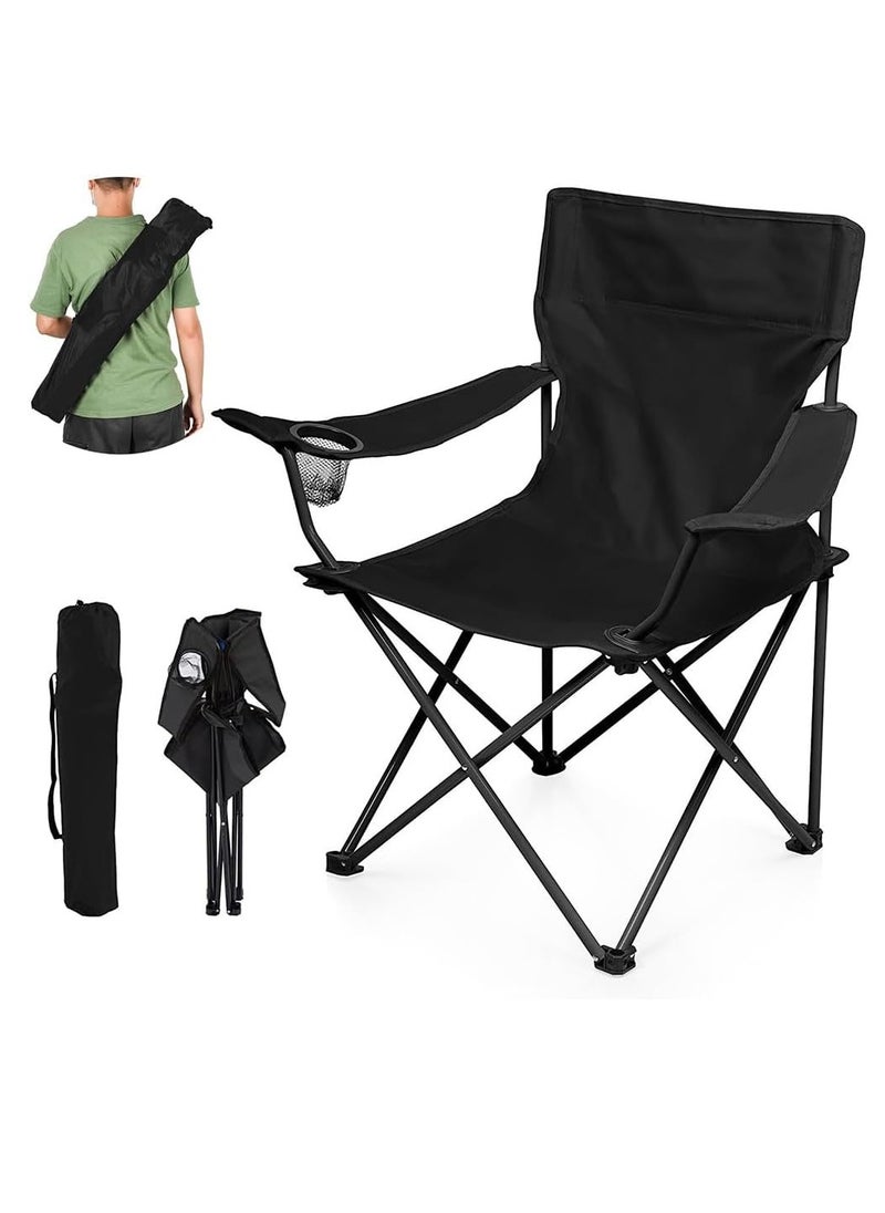 0TO1 TECH Folding Camping Chairs, Large Portable Chair with Cup Holder and Carry Bag,Lightweight Beach Chair Supports up to 120KG Lawn Chairs & Compact Backpacking Chair for Outdoor  - Image 1