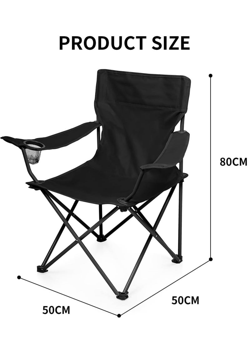 0TO1 TECH Folding Camping Chairs, Large Portable Chair with Cup Holder and Carry Bag,Lightweight Beach Chair Supports up to 120KG Lawn Chairs & Compact Backpacking Chair for Outdoor  - Image 2
