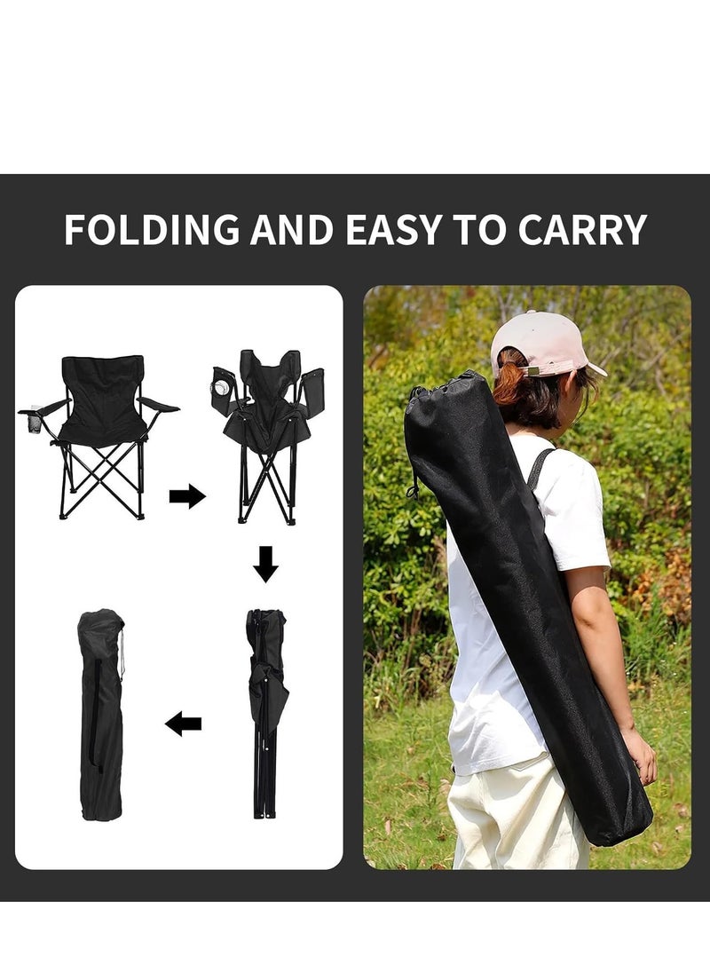 0TO1 TECH Folding Camping Chairs, Large Portable Chair with Cup Holder and Carry Bag,Lightweight Beach Chair Supports up to 120KG Lawn Chairs & Compact Backpacking Chair for Outdoor  - Image 3