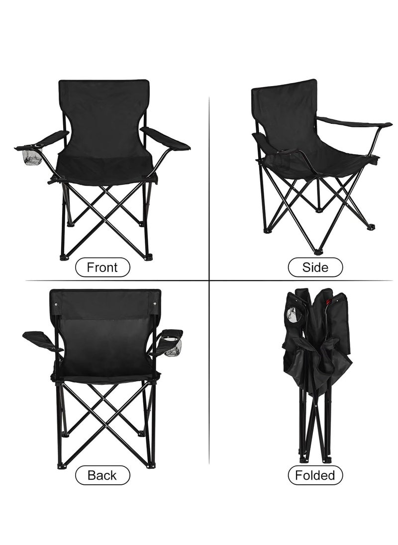 Folding Camping Chairs, Large Portable Chair with Cup Holder and Carry Bag,Lightweight Beach Chair Supports up to 120KG Lawn Chairs & Compact Backpacking Chair for Outdoor