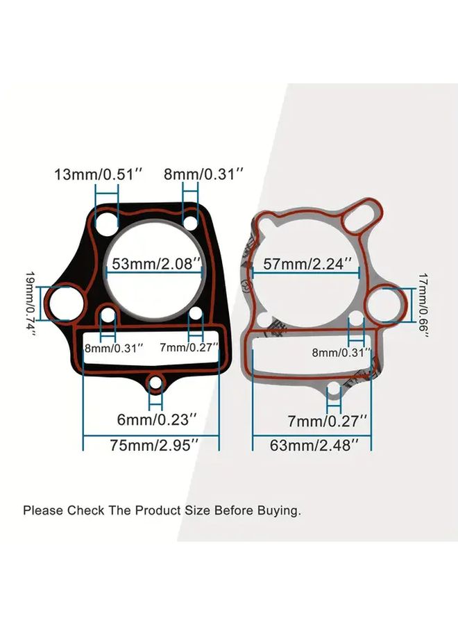 Cylinder Head Gasket Set For 110cc 4 Stroke ATV Go Kart Engine Model Gasket Set - Image 2