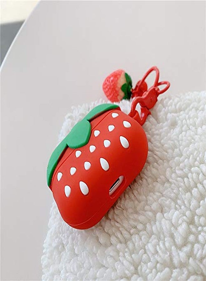 LEWOTE Silicone Case Compatible with Apple Airpods Pro & Pro 2 Funny Cute Cover [Fruit Dessert Series](Strawberry) - Image 4
