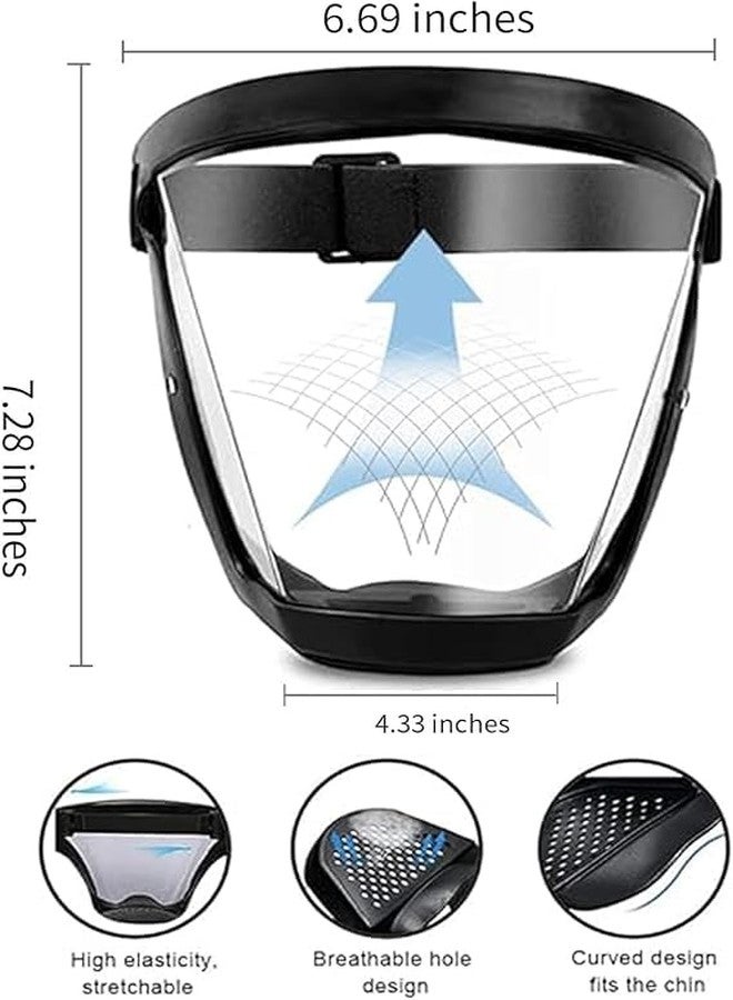 PUJI Protective Face Shield with Adjustable Headband - Prime Clear Plastic Safety Visor, Full Coverage Guard - Image 3