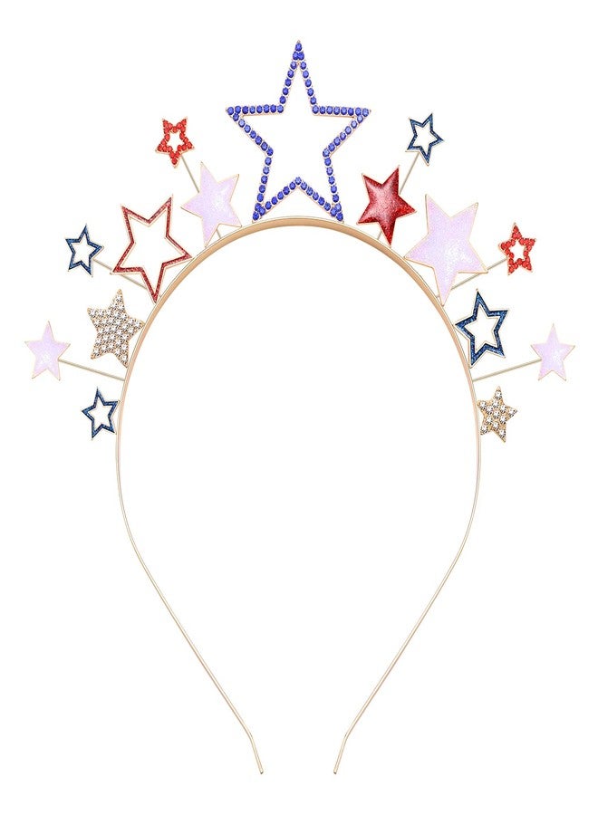 NLCAC 4th of July Headband for Women Patriotic Stars Hairband USA Flag Party Costume Headwear Memorial Day Hair Accessories