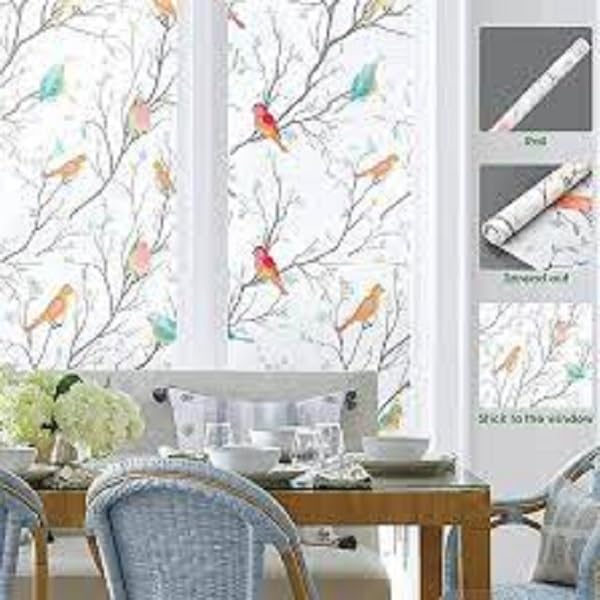 sia Privacy Window Film Self Adhesive Vinyl Static Cling Decorative Glass Film UV Blocking Privacy Glass Stickers for Home Office Kitchen 16 X 200 Inch Golden Morning Glory - Image 4