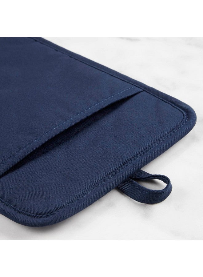 KitchenAid Ribbed Soft Silicone Pot Holder 2-Pack Set, Ink Blue, 7"x9" - Image 4