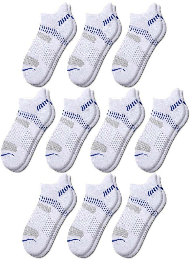 Comfoex 10 Pairs Boys Socks For Kids 4-6 8-10 6-8 Years Old Athletic Ankle Short Cotton Socks With Cushioned Sole - Image 1