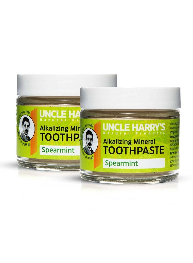 Uncle Harry's Spearmint Remineralizing Toothpaste | Natural Whitening Toothpaste Freshens Breath & Promotes Enamel | Vegan Fluoride Free Toothpaste (2 Pack) - Image 1