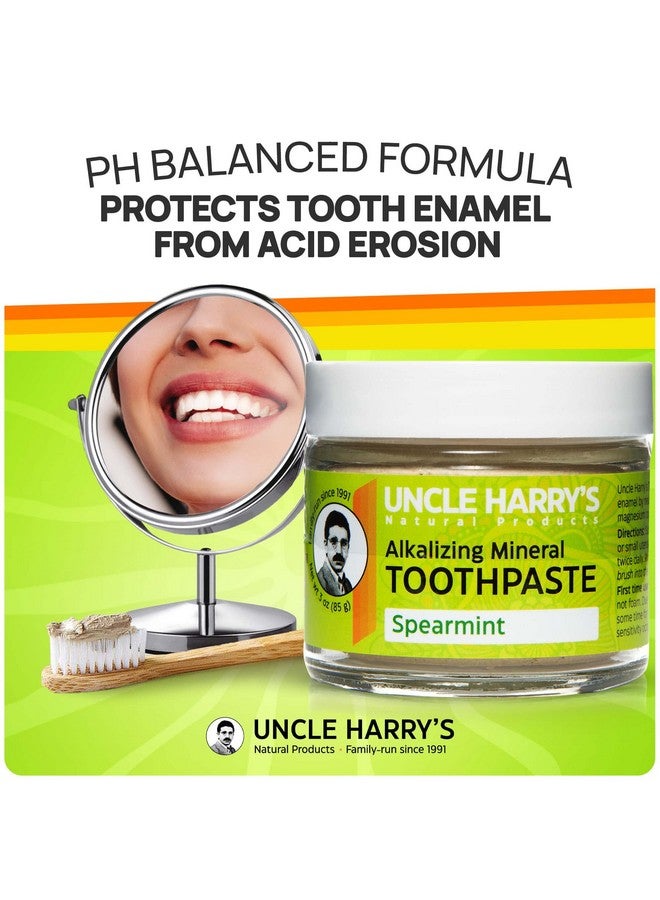 Uncle Harry's Spearmint Remineralizing Toothpaste | Natural Whitening Toothpaste Freshens Breath & Promotes Enamel | Vegan Fluoride Free Toothpaste (2 Pack) - Image 2