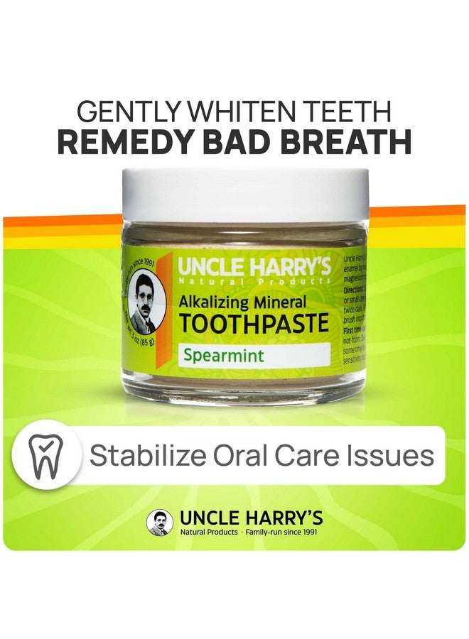 Uncle Harry's Spearmint Remineralizing Toothpaste | Natural Whitening Toothpaste Freshens Breath & Promotes Enamel | Vegan Fluoride Free Toothpaste (2 Pack) - Image 3
