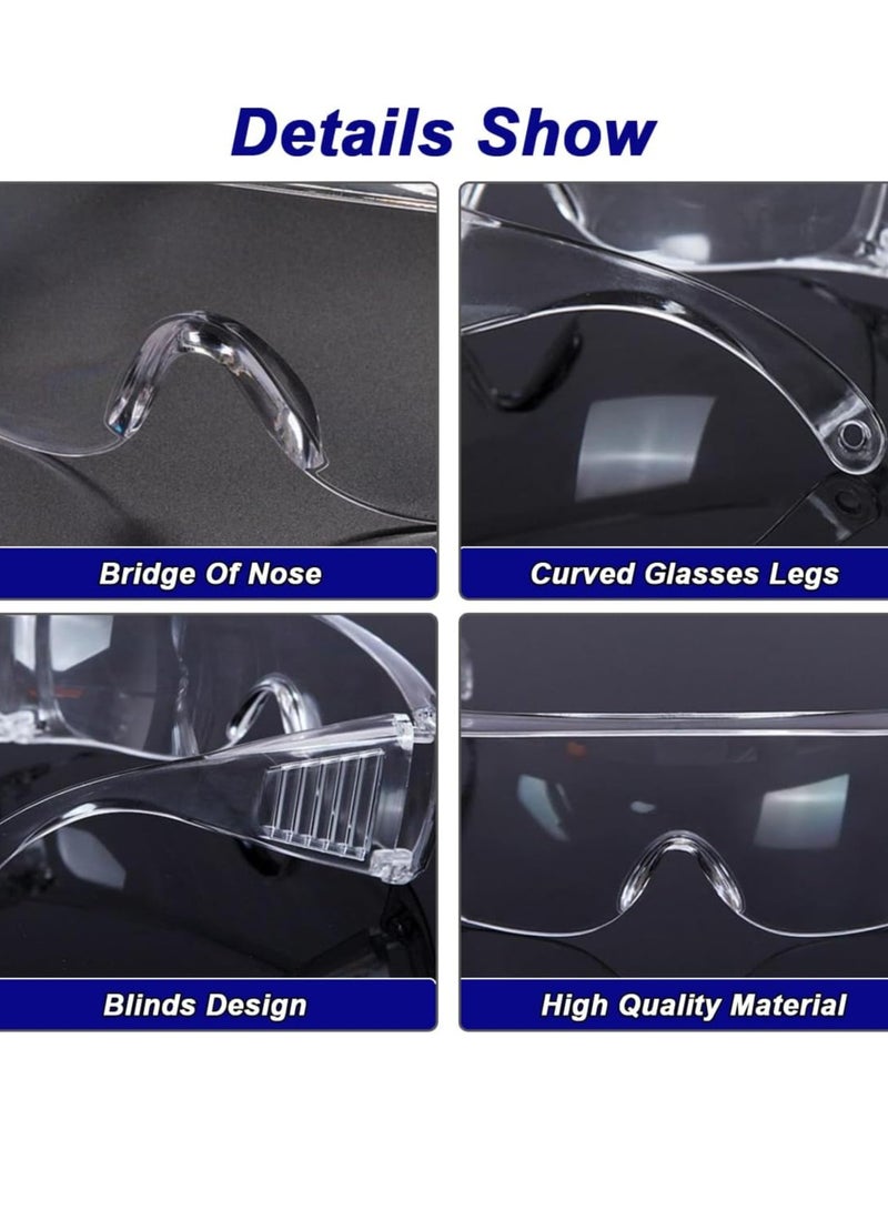 4 Pcs Clear Lens Safety Goggles for Men  Women, Over-Glasses Protection for Work, Lab, Gardening - Image 3