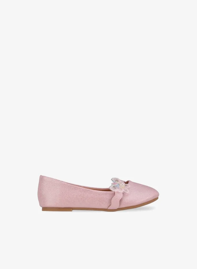 Flora Bella Girls Butterfly Embellished Ballerina Shoes