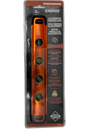 Swanson Tool Co. , Inc Swanson Tool Co SVT011 11-Inch Savage Aluminum Torpedo Level with Neodymium Magnets,Orange - Image 2