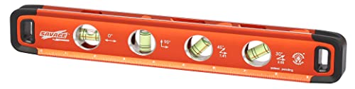 Swanson Tool Co. , Inc Swanson Tool Co SVT011 11-Inch Savage Aluminum Torpedo Level with Neodymium Magnets,Orange - Image 1