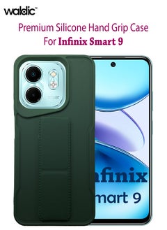Waldic Premium Silicone Magnetic Hand Grip Case Cover for Infinix Smart 9 - Green  - Image 1