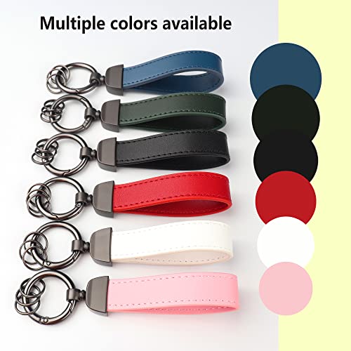 Turcee Leather Car Keychain, Creative Personality Leather Key Fob, Universal Key Fob Keychain for Men and Women (Green) - Image 4