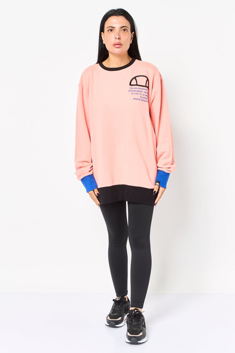 Ellesse ملابس رياضية نسائية بأكمام طويلة مناسبة، خارجية، سويت شيرت، كورال - Image 2