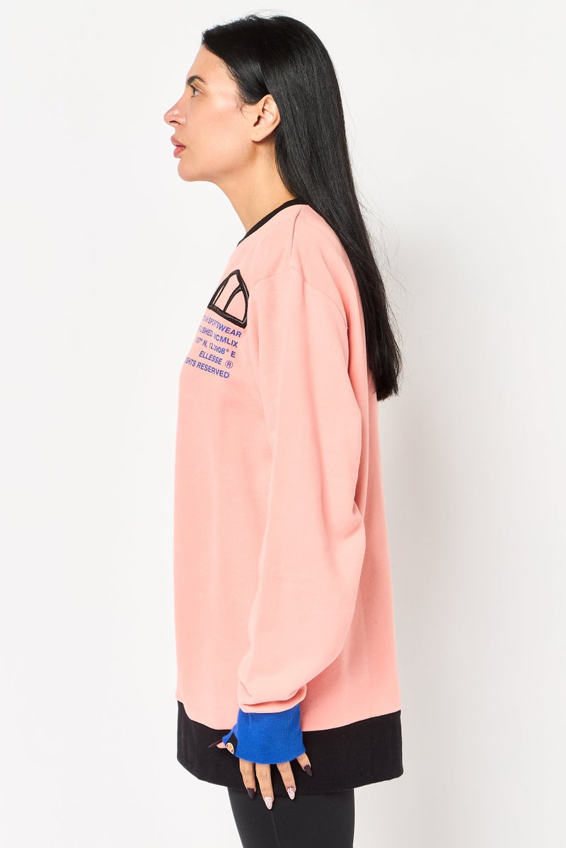 Ellesse ملابس رياضية نسائية بأكمام طويلة مناسبة، خارجية، سويت شيرت، كورال - Image 4