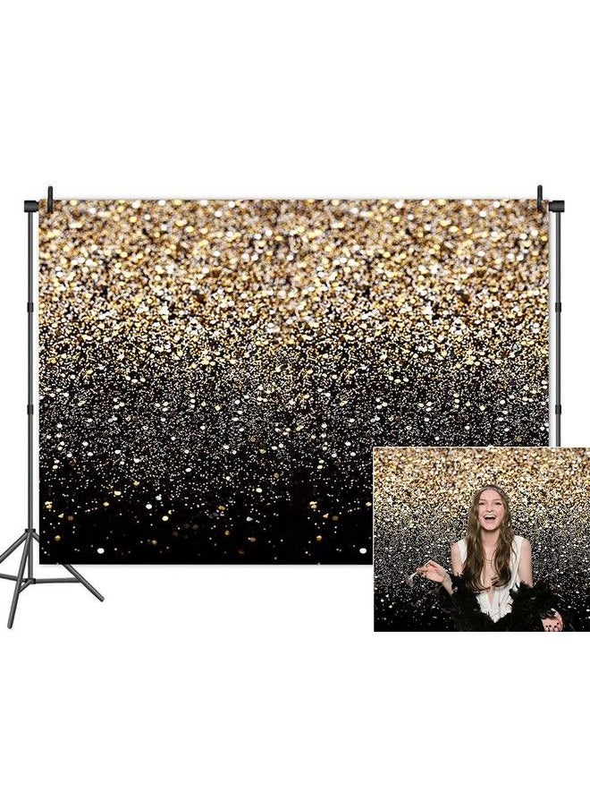 Fanghui - Vinyl 8X6Ft Gold And Black Photography Backdrop Sequin Spot Bokeh Starry Sky Background Supplies Wedding Baby Portrait Shooting Photo Booth Props - Image 1