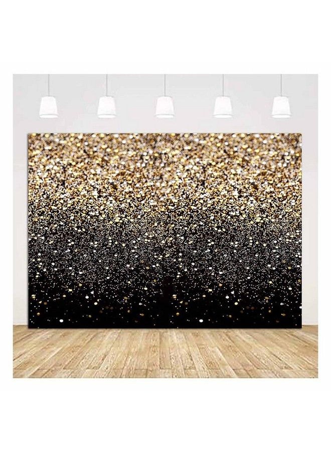 Fanghui - Vinyl 8X6Ft Gold And Black Photography Backdrop Sequin Spot Bokeh Starry Sky Background Supplies Wedding Baby Portrait Shooting Photo Booth Props - Image 1